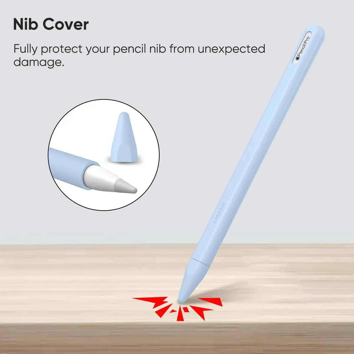 Fintie Silicone Sleeve for Apple Pencil Pro & Apple Pencil 2nd Generation, Sky Blue | Protects Against Scratches & Rolling - view 3