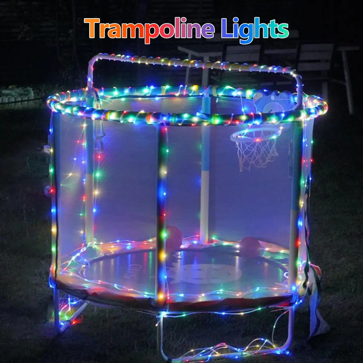 YEGUO Solar Rope Lights Waterproof 66ft 200 LED Multicolor | 8 Modes, IP44, Outdoor Use - view 3