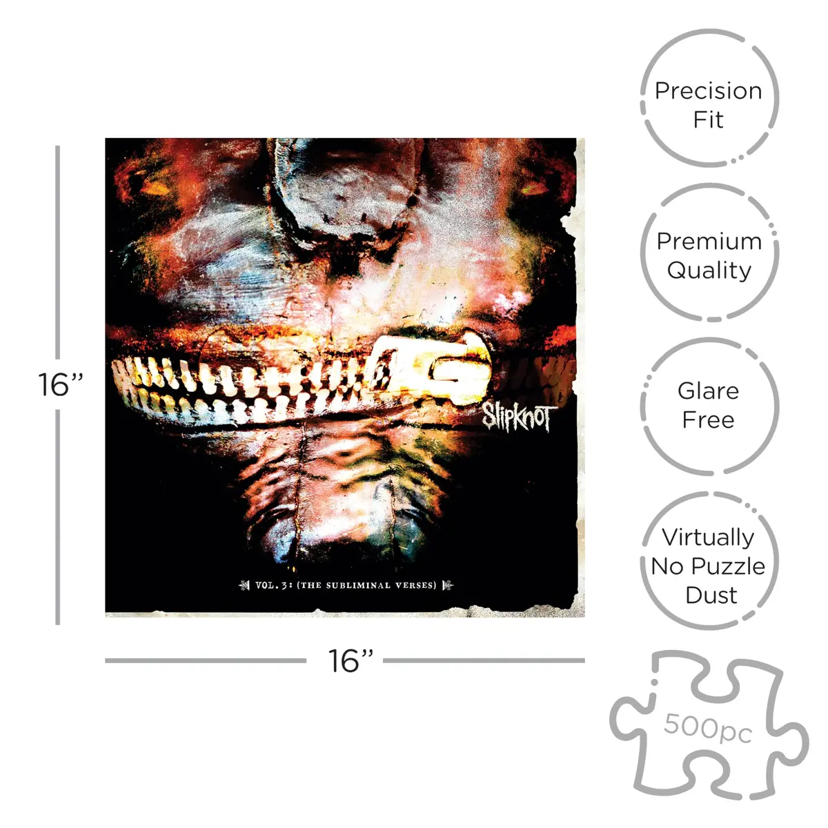 RockSaws Slipknot Vol 3: The Subliminal Verses 500 Piece Jigsaw Puzzle | Music & Heavy Metal Art - view 2