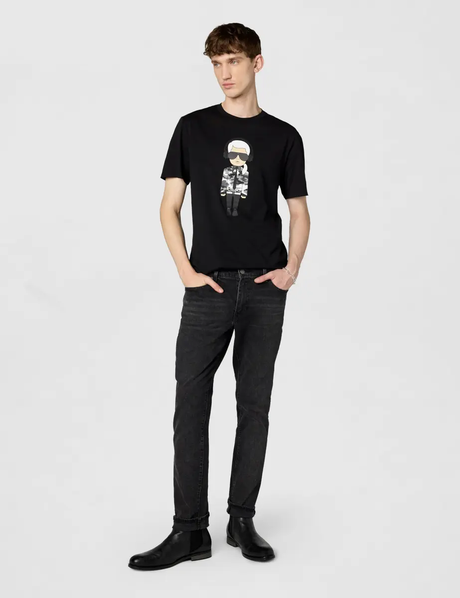 KARL LAGERFELD Men's Karl Character Headphones Shirt, Black, M | Reflective Graphic Crew Neck - view 6