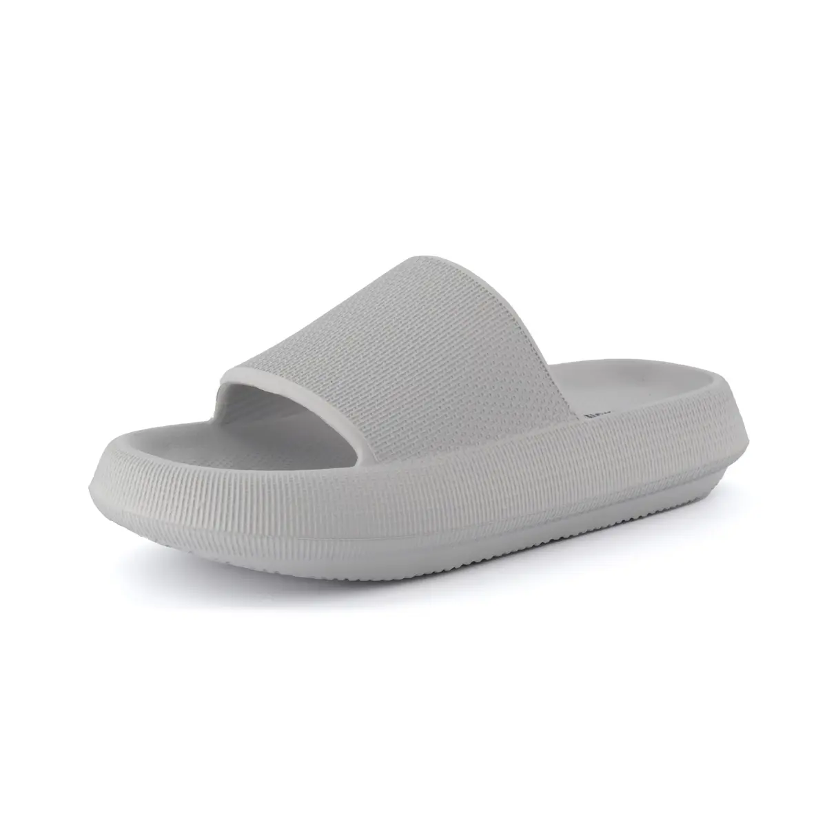 CUSHIONAIRE Feather EVA Slides for Women – Comfortable Slip On Womens Slippers, Indoor Outdoor Shower Shoes, Beach Essential Cloud Slides, Light Gray 6 - view 9