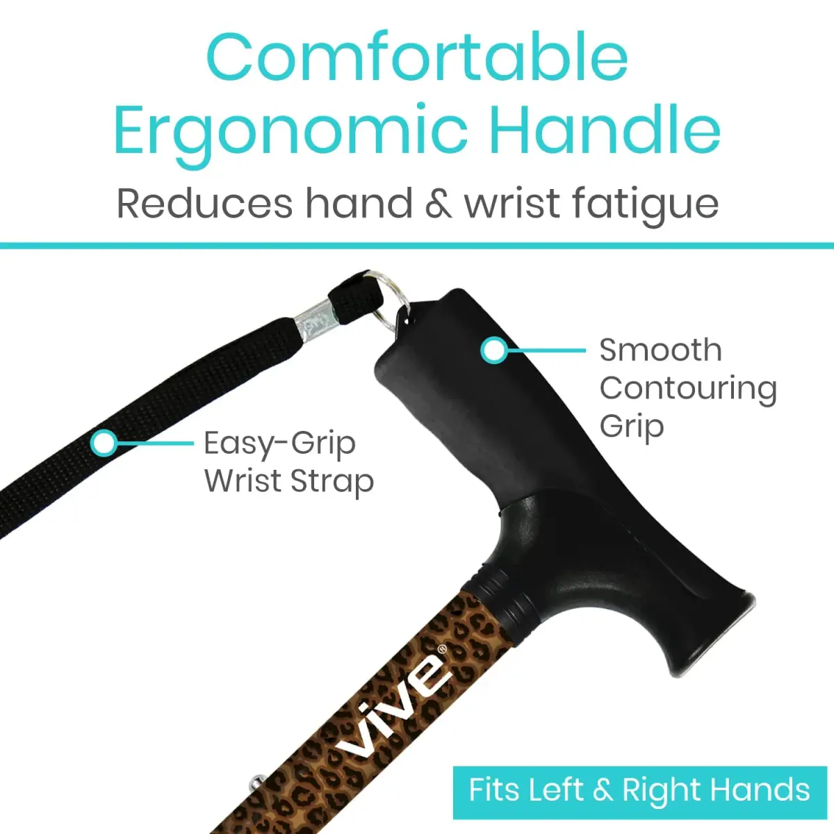 Vive Folding Cane - Adjustable Aluminum Walking Cane with Ergonomic Grip & Rubber Tip | 33-37 Inch Height - view 4
