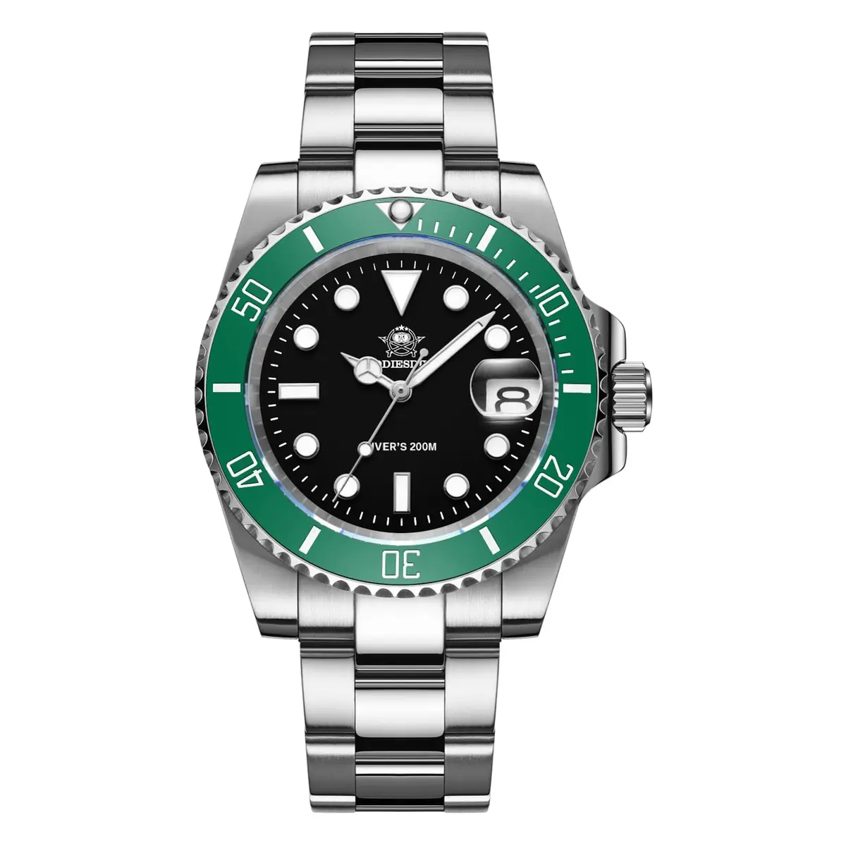 ADDIESDIVE Quartz Steel Watch for Men Diver 41mm | 200M Water Resistance, Luminous Dial, Unidirectional Bezel - main product image