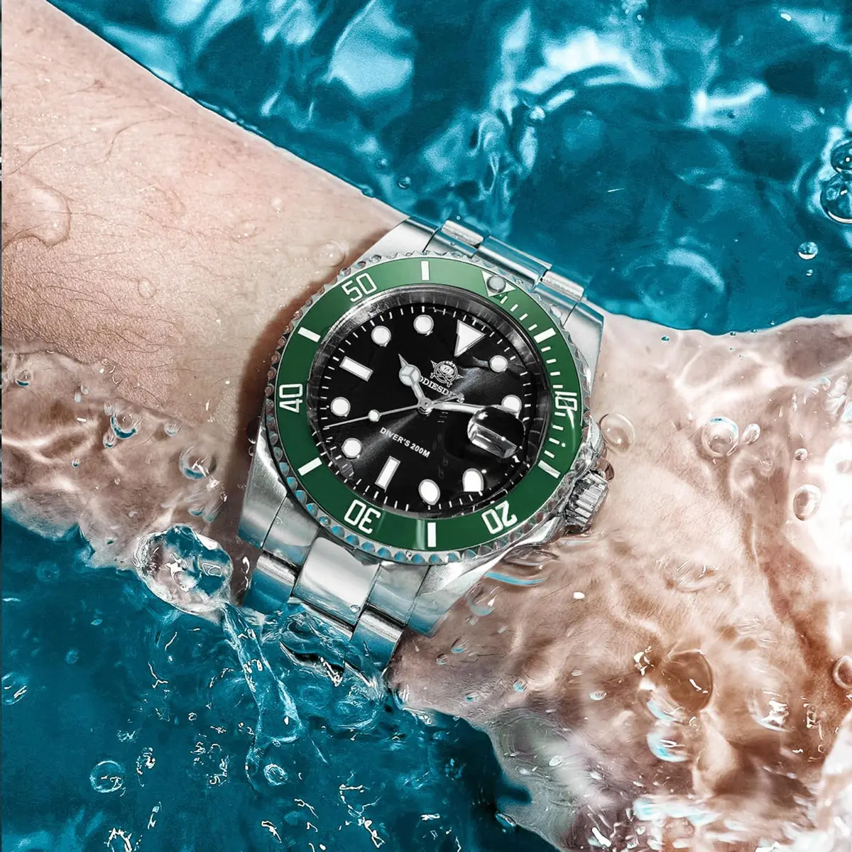 ADDIESDIVE Quartz Steel Watch for Men Diver 41mm | 200M Water Resistance, Luminous Dial, Unidirectional Bezel - view 7