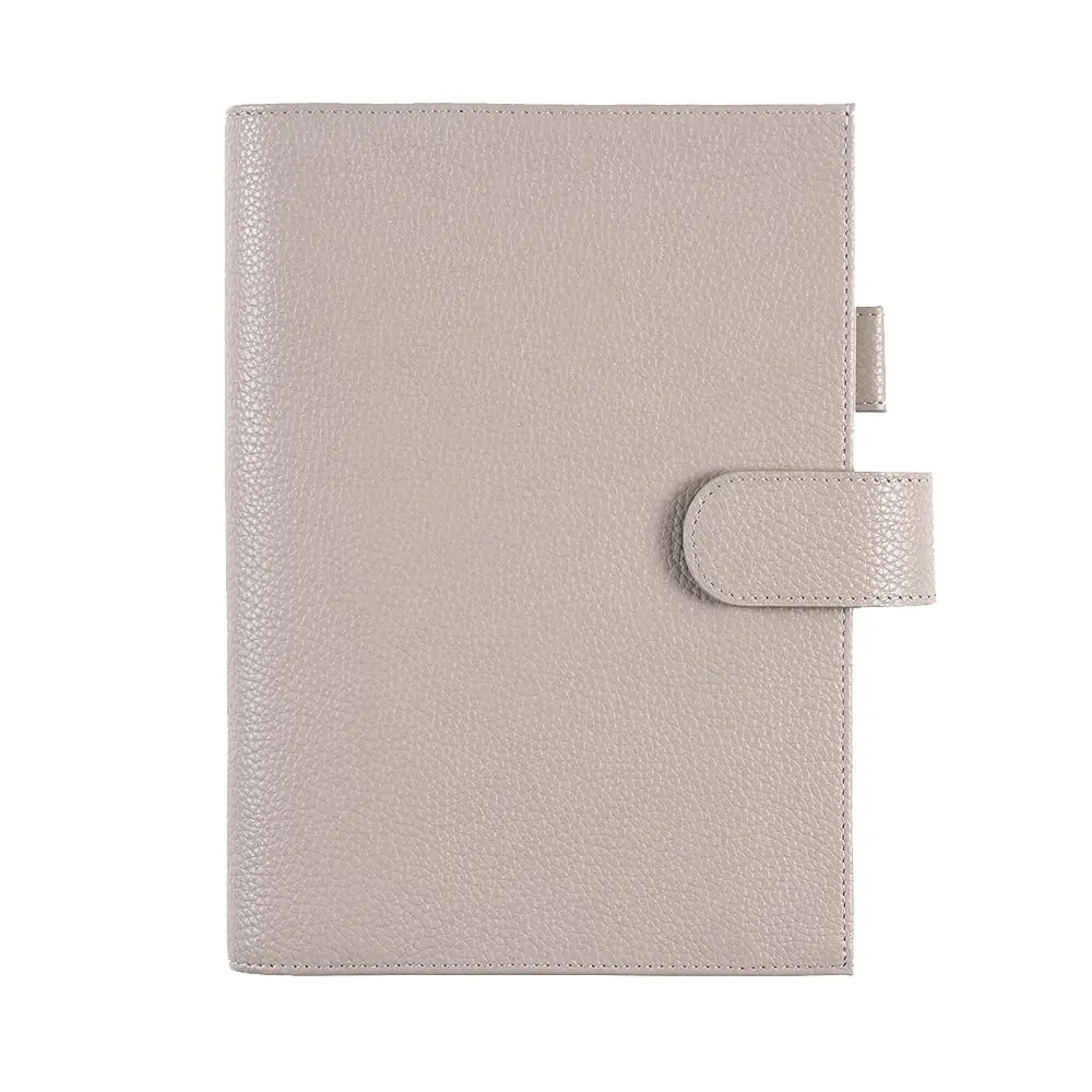 Moterm Leather A5 Planner Cover Fits Hobonichi Cousin, Stalogy & Midori MD | Pebbled-Taupe, 21cm (9") - main product image