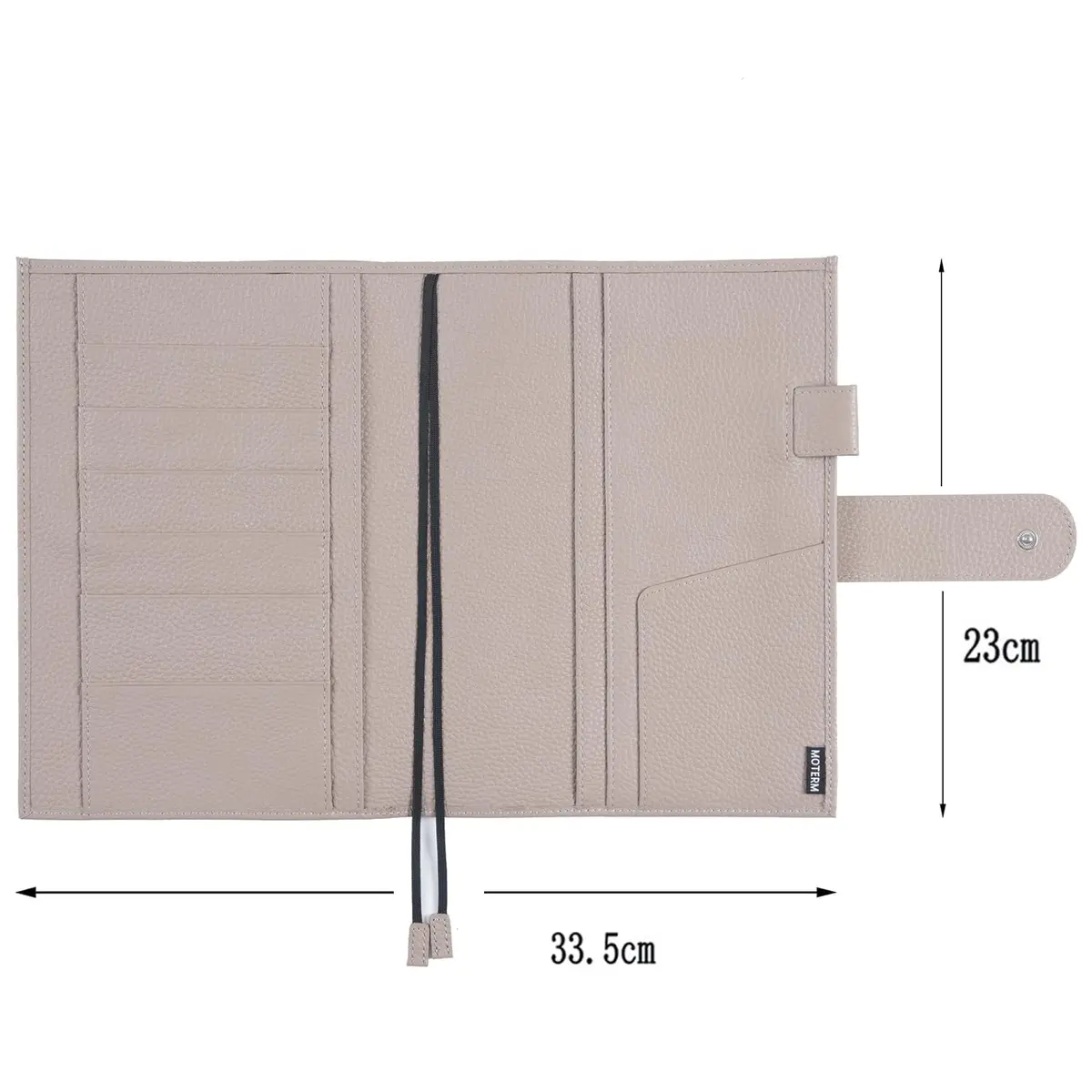 Moterm Leather A5 Planner Cover Fits Hobonichi Cousin, Stalogy & Midori MD | Pebbled-Taupe, 21cm (9") - view 2