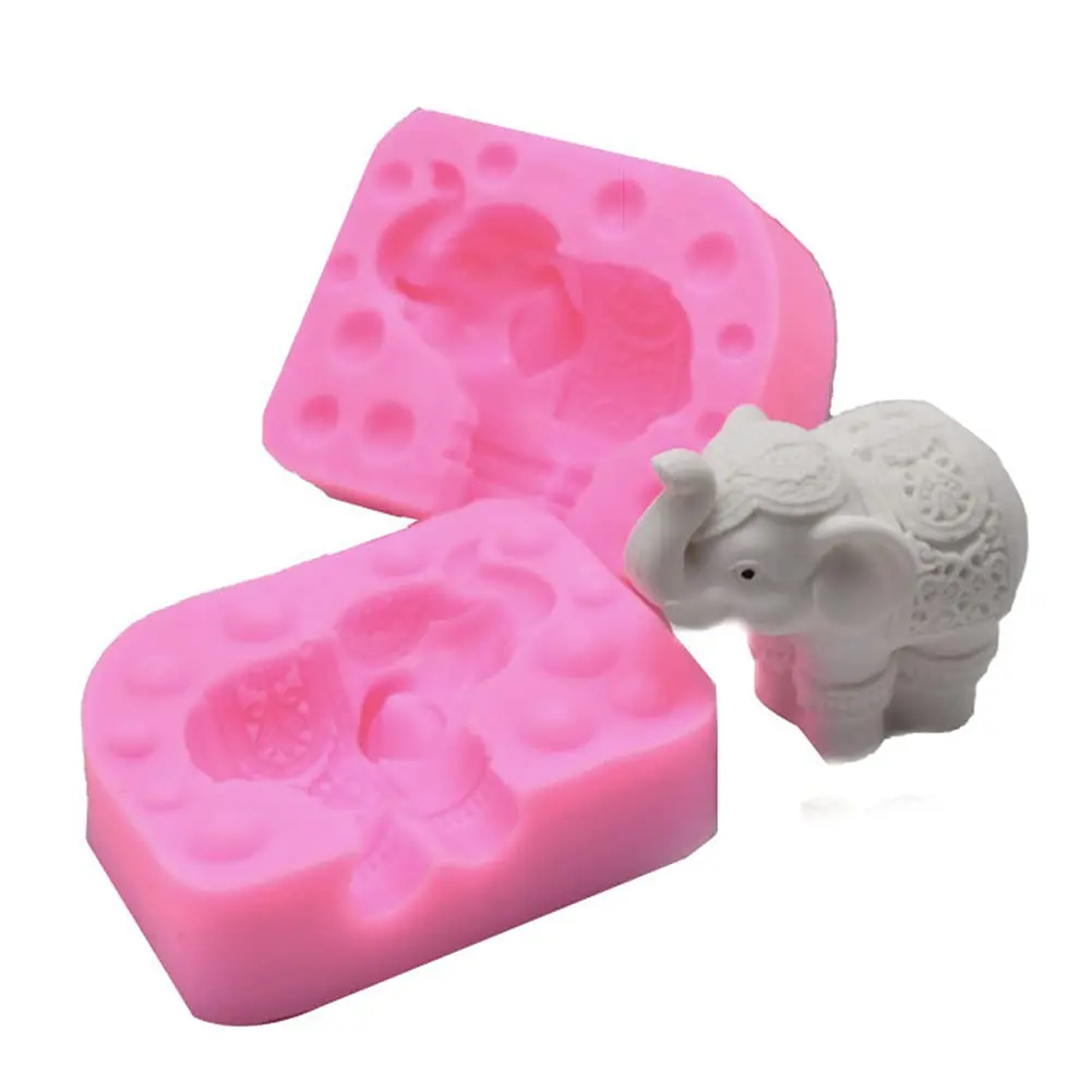 Oren Turkey 3D Elephant Silicone Mold | Food & Soap Safe, Pink, 7.5x6.2x4.3cm - view 5