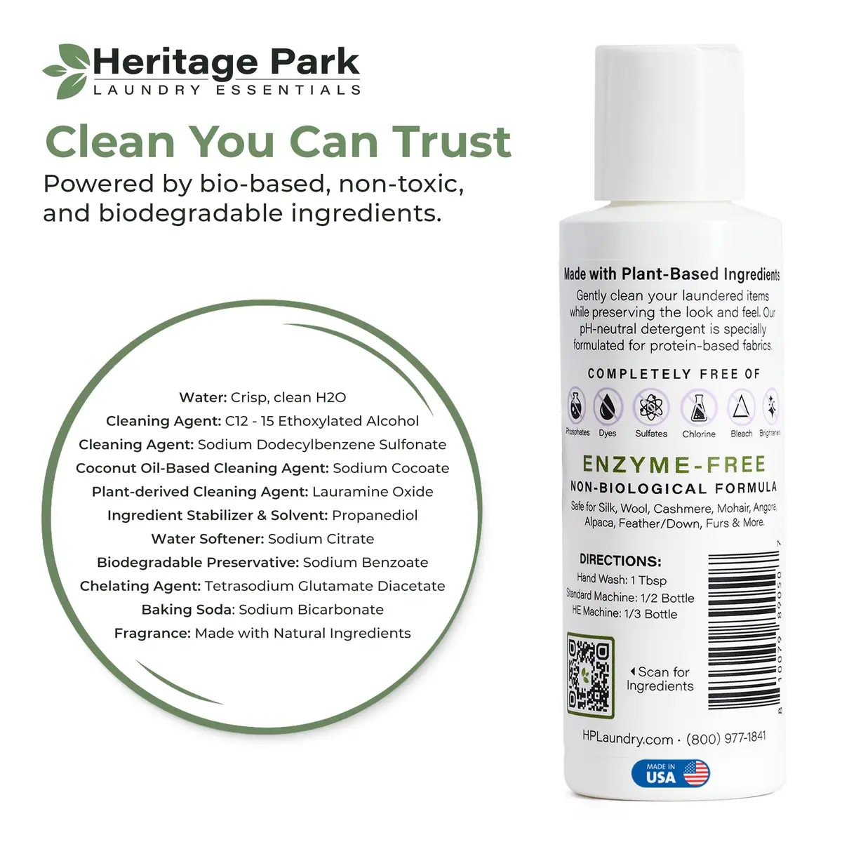 Heritage Park Silk & Wool Delicates Detergent 4 fl oz | Lavender Mist, Gentle & Earth Safe - view 8