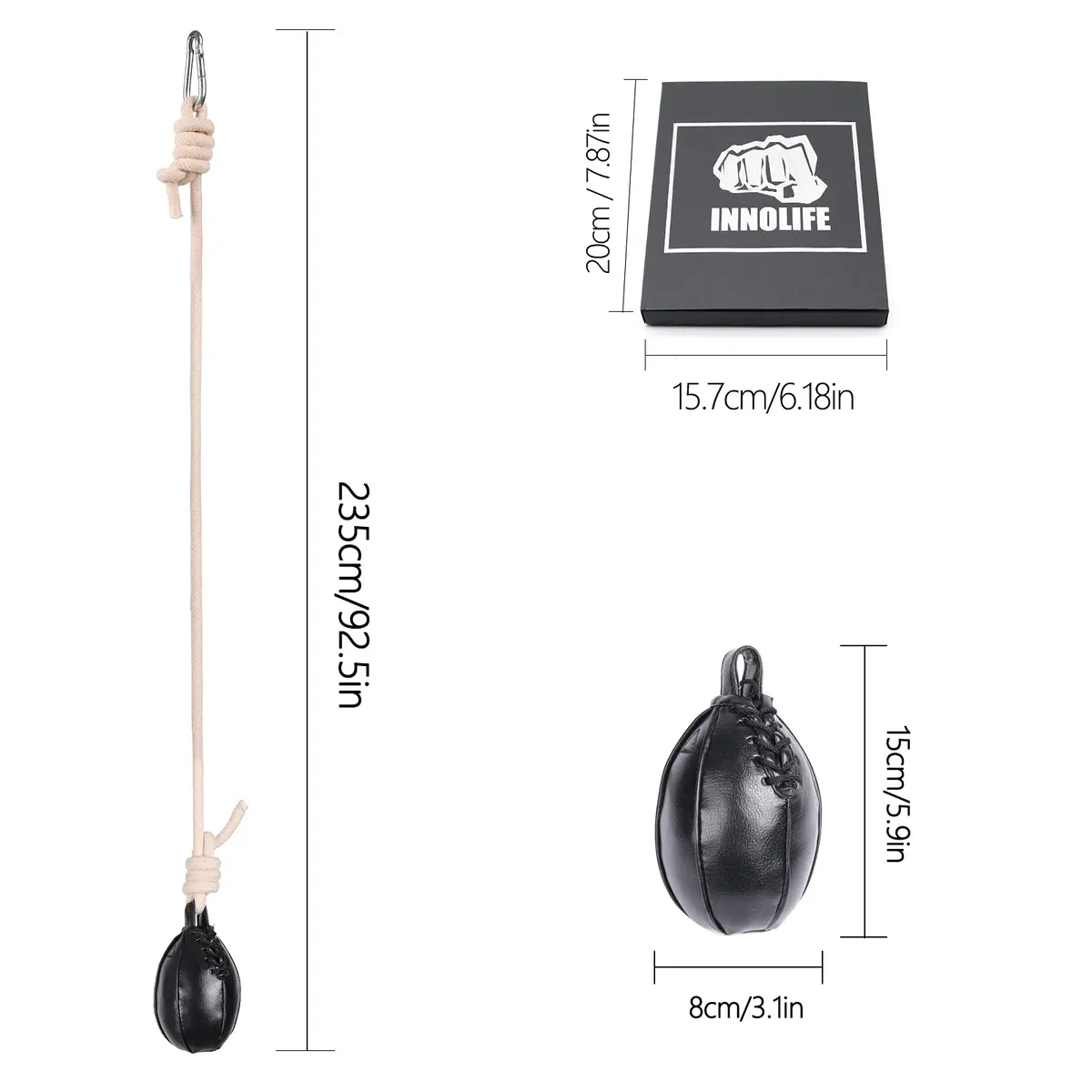 INNOLIFE Boxing Slip Bag Small | Reflex & MMA Training Speed Ball - view 2