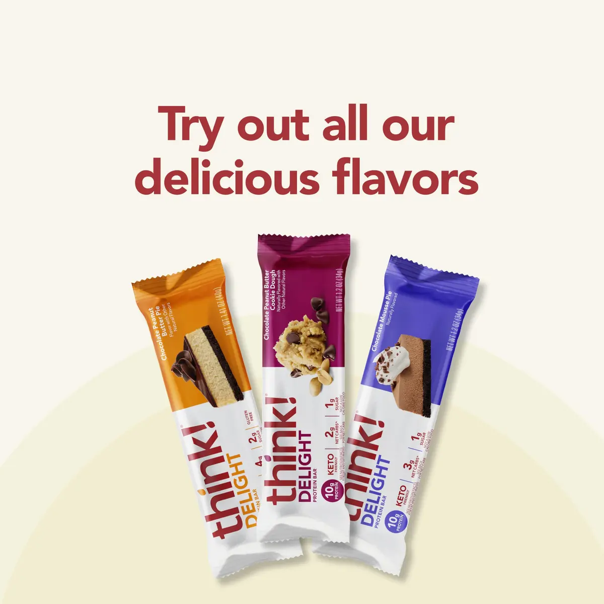 think! Delight Protein Bars, Chocolate Peanut Butter Cookie Dough, 10 Count | Keto Friendly, 10g Protein, Low Sugar - view 7