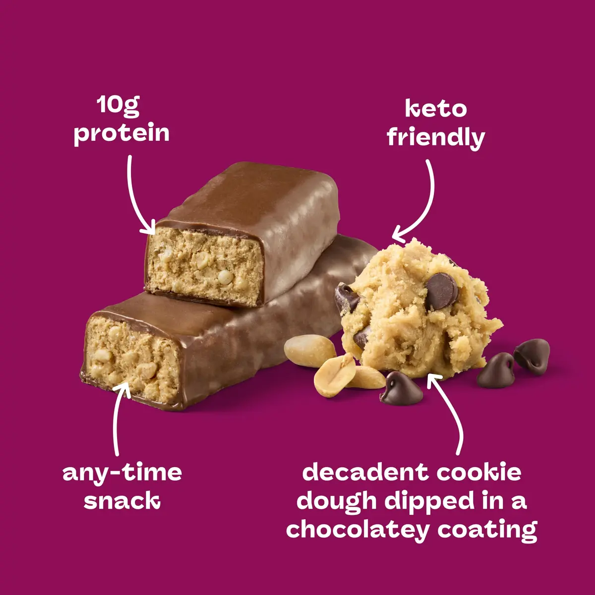 think! Delight Protein Bars, Chocolate Peanut Butter Cookie Dough, 10 Count | Keto Friendly, 10g Protein, Low Sugar - view 4