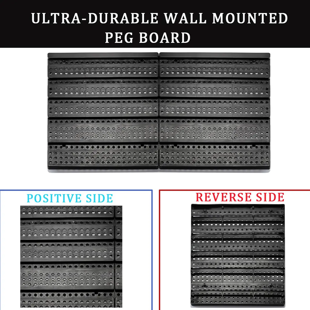MULSAME Wall Mounted Storage Bins Parts Rack 25.2"x16.2" | Garage Organizer with 4 Colors - view 5