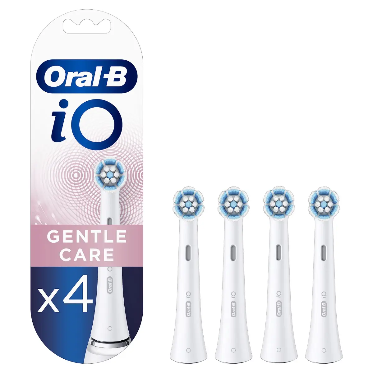 Oral-B iO Gentle Care Replacement Brush Heads 4 Count Soft Cleaning | Gentle on Gums - main product image