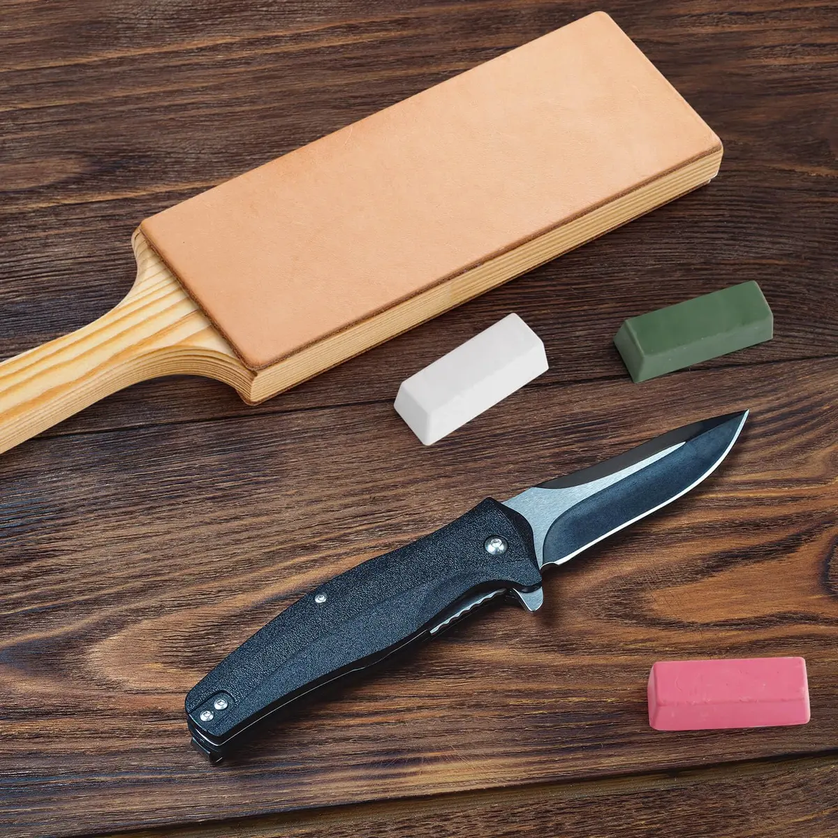 Angerstone Oversize Double Sided Leather Strop Kit (3" Knife Leather) | Razor Sharp Knives & Woodcarving Tools - view 5