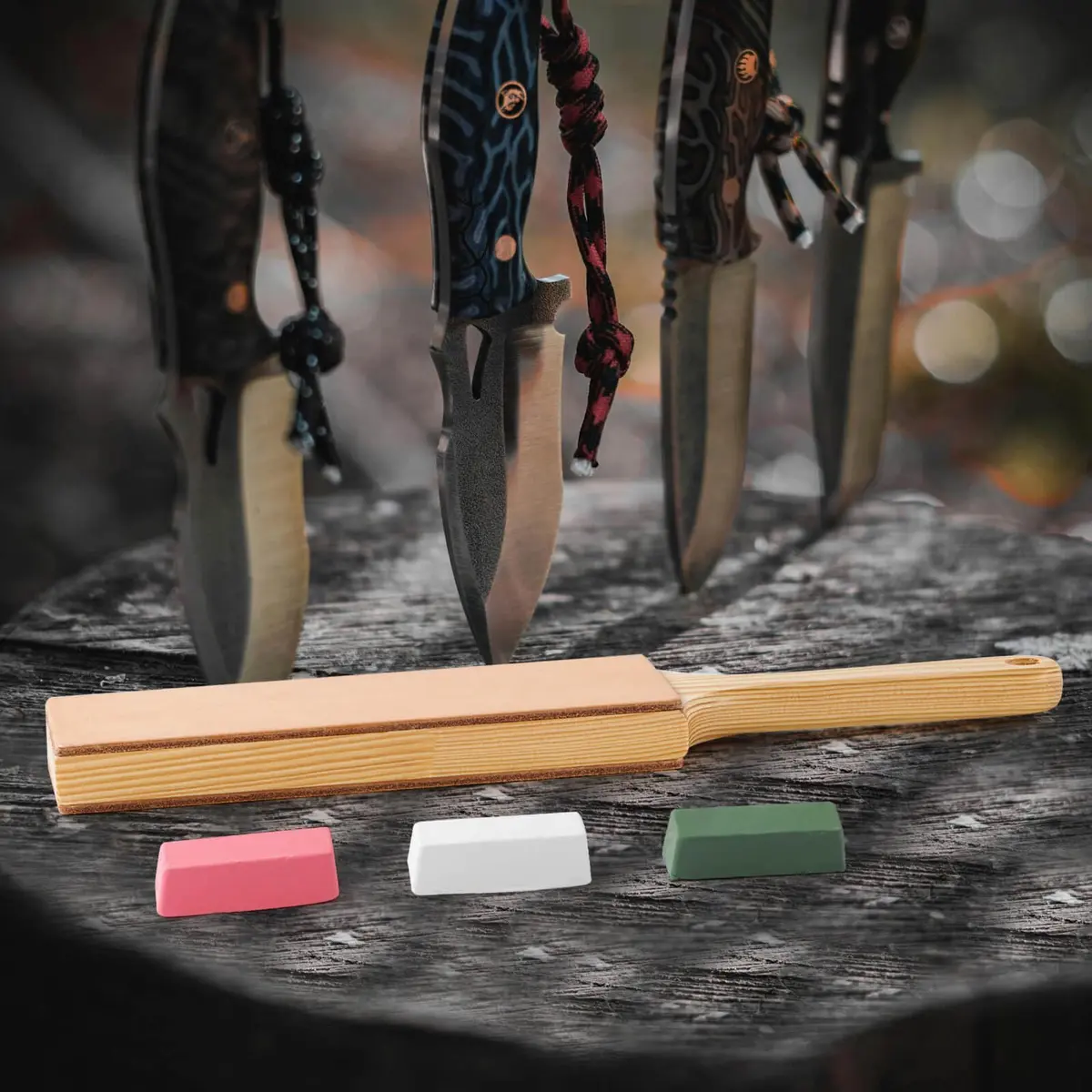 Angerstone Oversize Double Sided Leather Strop Kit (3" Knife Leather) | Razor Sharp Knives & Woodcarving Tools - view 6