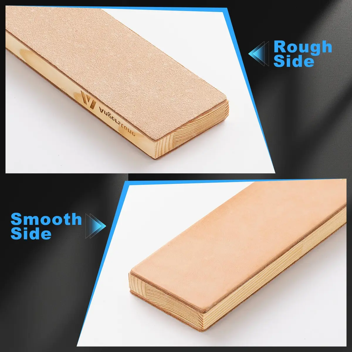Angerstone Oversize Double Sided Leather Strop Kit (3" Knife Leather) | Razor Sharp Knives & Woodcarving Tools - view 3