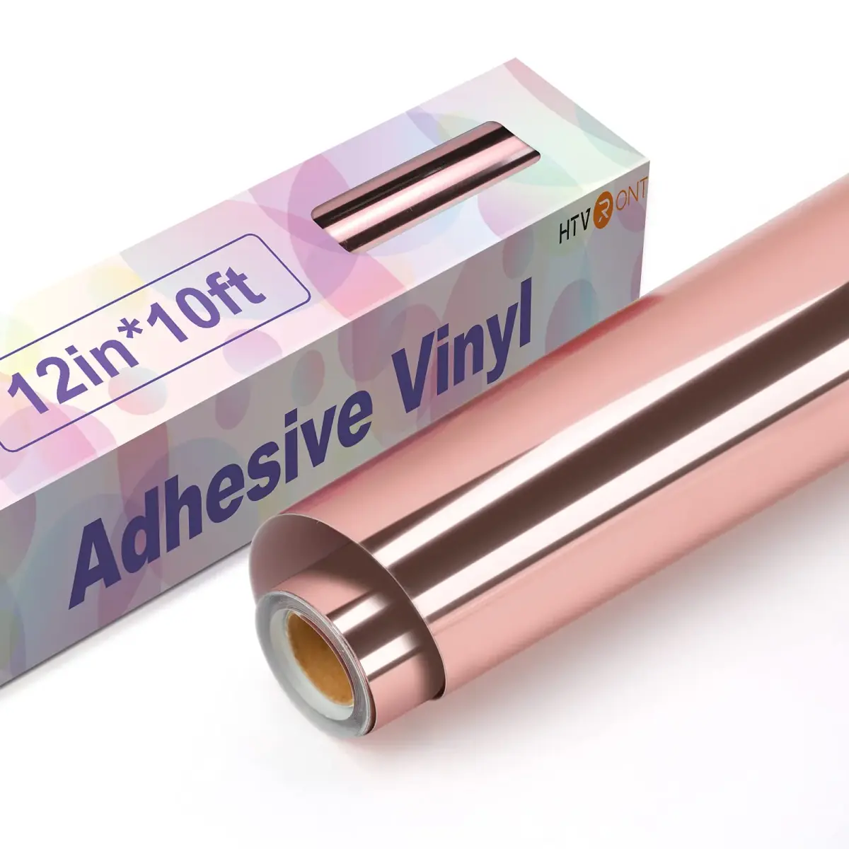 HTVRONT Rose Gold Chrome Permanent Vinyl Roll 3.04m (12" x 10FT) | Waterproof Mirror Finish for Cricut - main product image