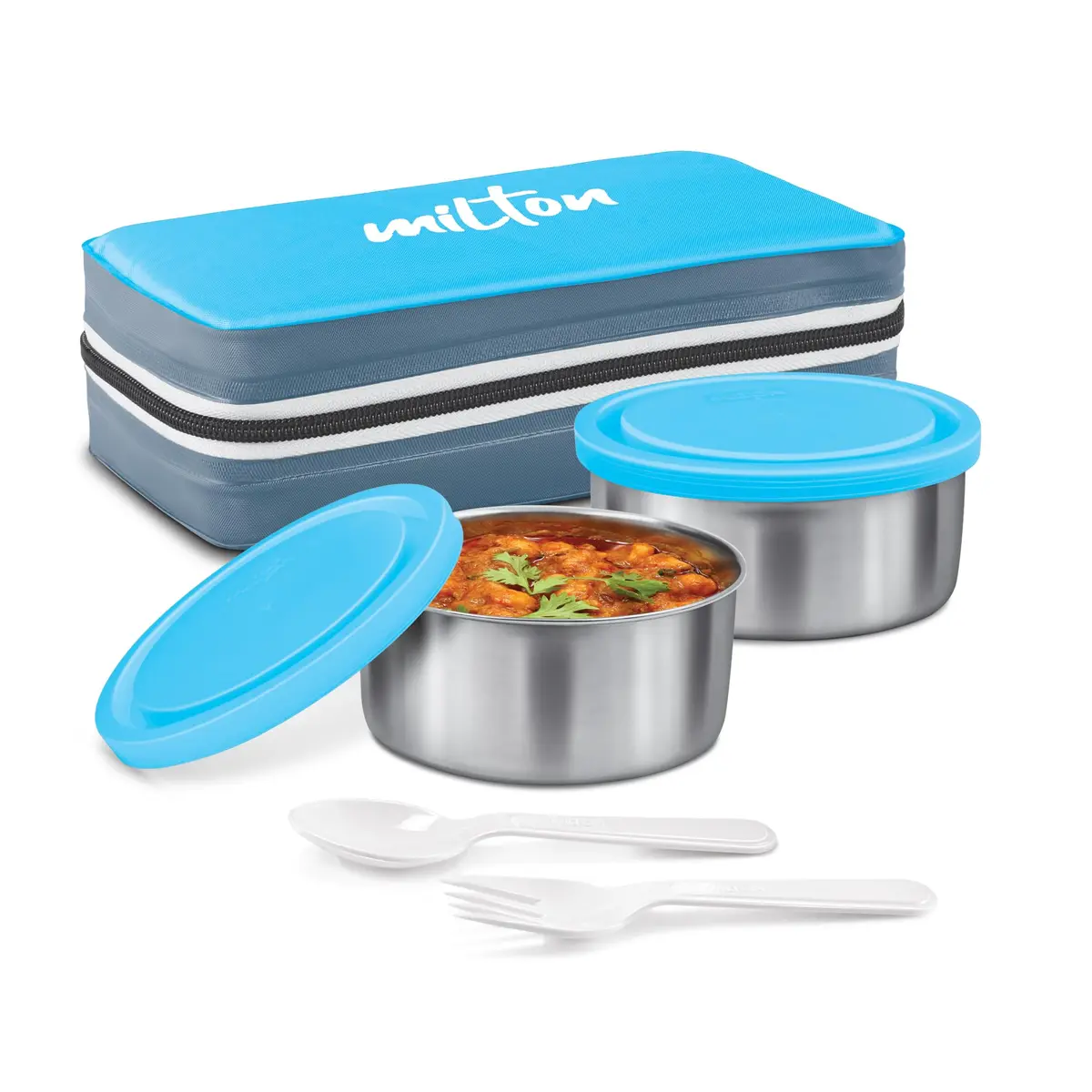 Milton Mini Lunch Tiffin 280 ml Cyan | Leakproof & Insulated for Office & Outdoors - main product image