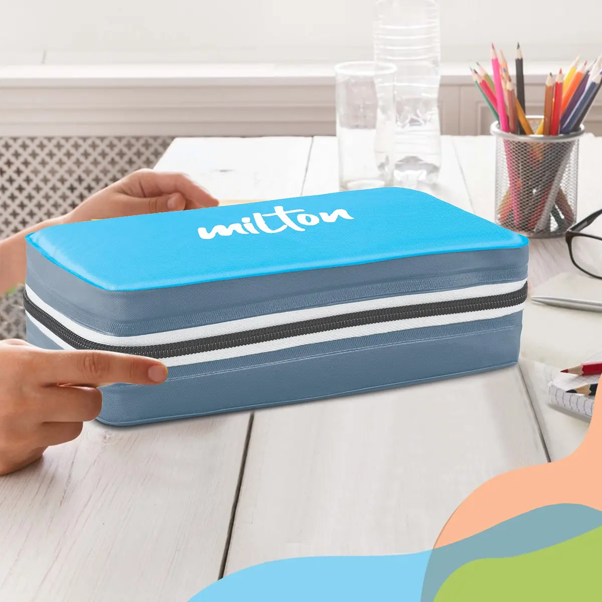 Milton Mini Lunch Tiffin 280 ml Cyan | Leakproof & Insulated for Office & Outdoors - view 7