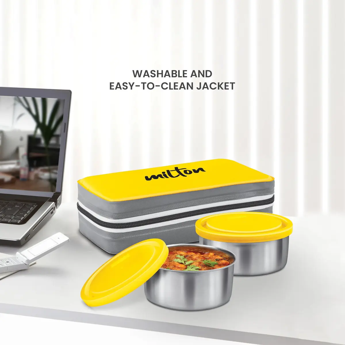 MILTON Mini Lunch Insulated Tiffin with 2 Containers 280 ml | Leakproof & Odor-Free for Office & Outdoors - view 5