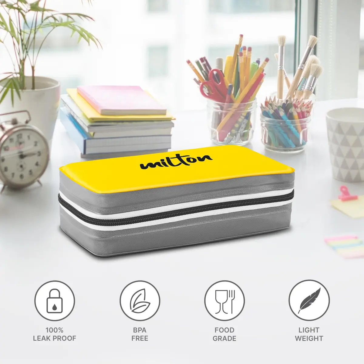 MILTON Mini Lunch Insulated Tiffin with 2 Containers 280 ml | Leakproof & Odor-Free for Office & Outdoors - view 2
