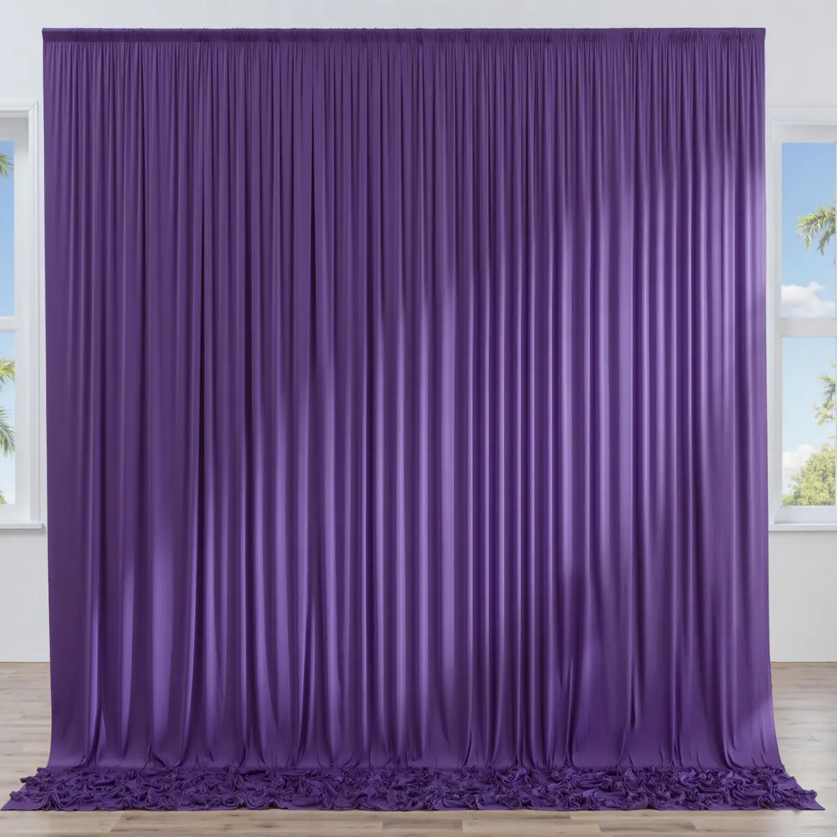 NSSONBEN 10ft x 10ft Wrinkle Free Purple Backdrop Curtain for Parties | Polyester Photography Background - main product image