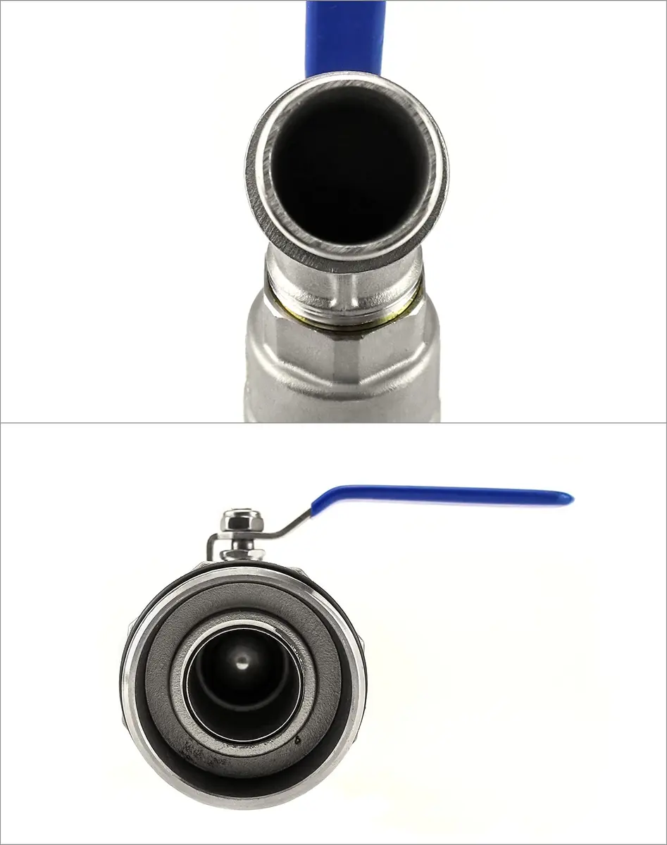 QWORK 2" Stainless Steel Drum Faucet with 1-1/4" Outlet & EPDM Gasket | Leak-Resistant Barrel Valve for 55 Gallon Drums - view 5