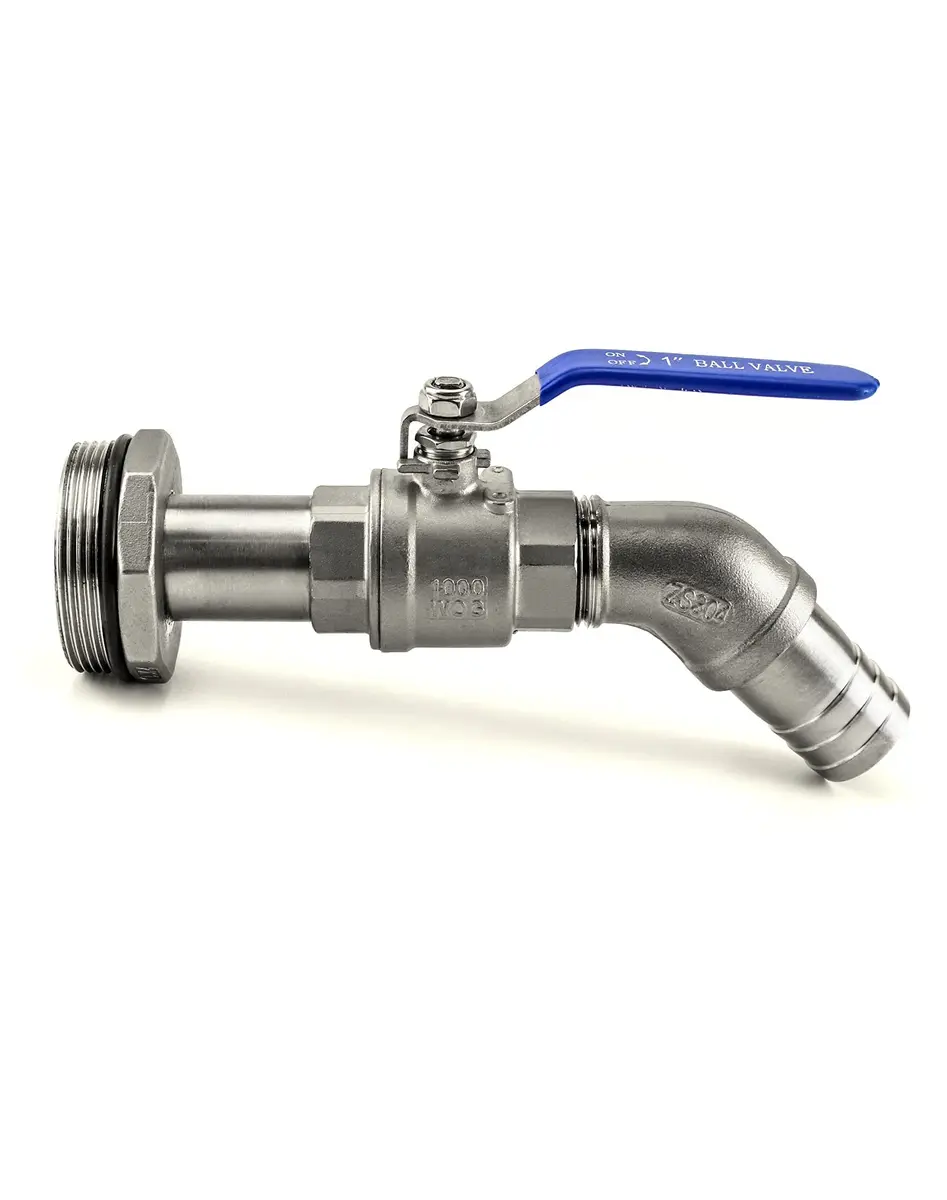 QWORK 2" Stainless Steel Drum Faucet with 1-1/4" Outlet & EPDM Gasket | Leak-Resistant Barrel Valve for 55 Gallon Drums - view 6