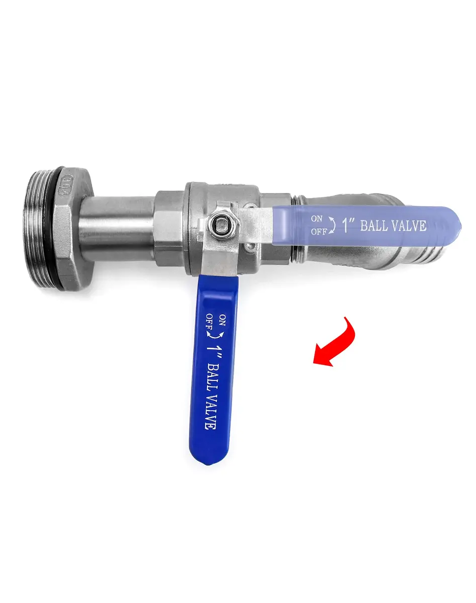 QWORK 2" Stainless Steel Drum Faucet with 1-1/4" Outlet & EPDM Gasket | Leak-Resistant Barrel Valve for 55 Gallon Drums - view 4