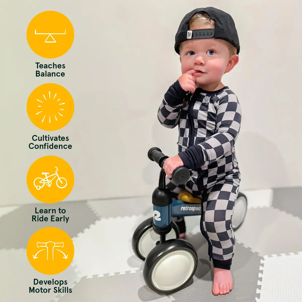 Retrospec Cricket Baby Balance Bike 4-Wheel Ride-On Toy for 12-24 Months | First Toddler Bike & Gift - view 5