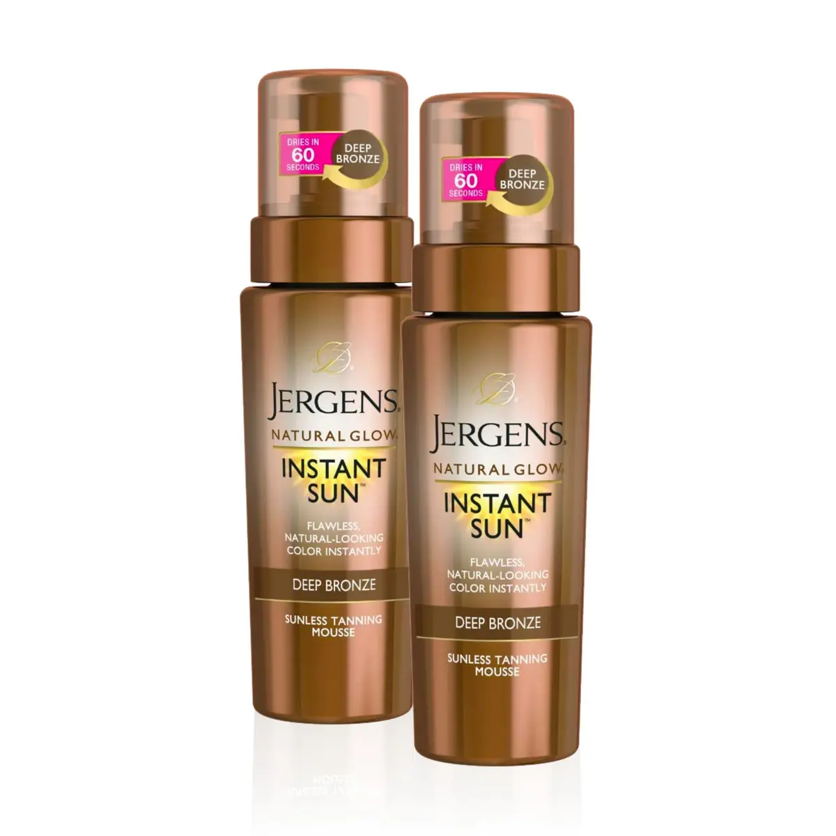 Jergens Natural Glow Instant Sun Body Mousse Deep Bronze Tan 360ml (12 Fl Oz) | Streak-Free Sunless Tanner - main product image