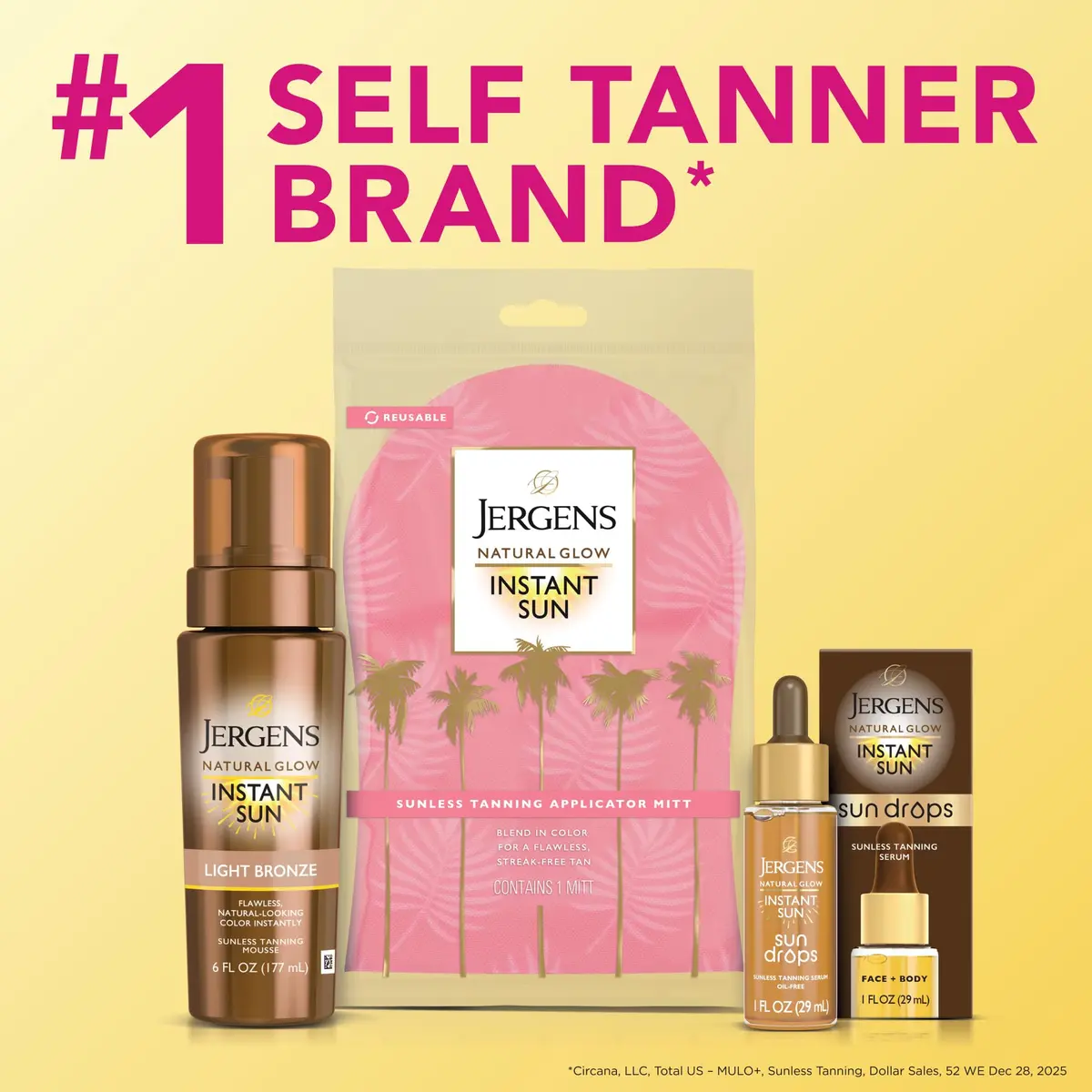 Jergens Natural Glow Instant Sun Body Mousse Deep Bronze Tan 360ml (12 Fl Oz) | Streak-Free Sunless Tanner - view 9