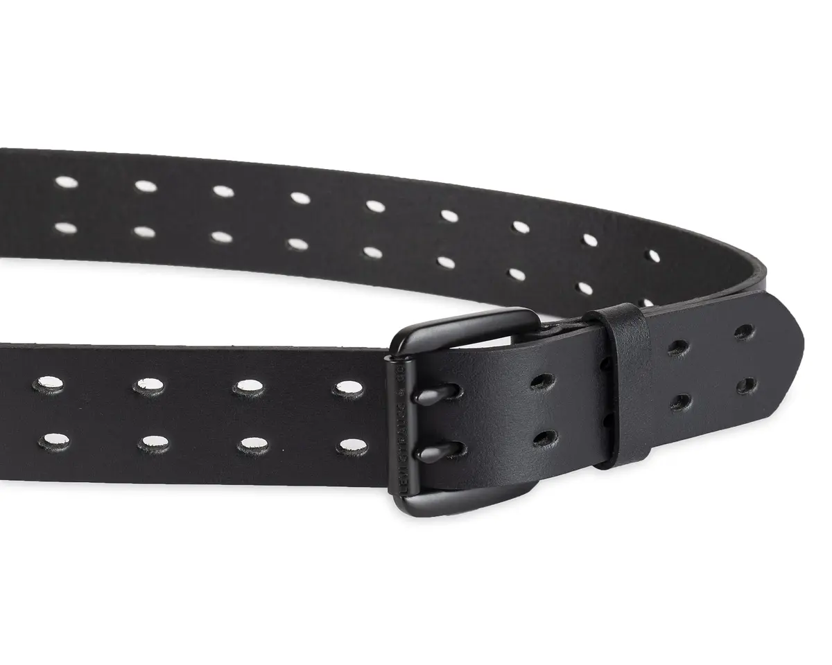 Levi's Women's Perforated Fully Adjustable Belt with Double Prong Buckle, Black, Large (1.38 inch / 3.5 cm wide) - view 3