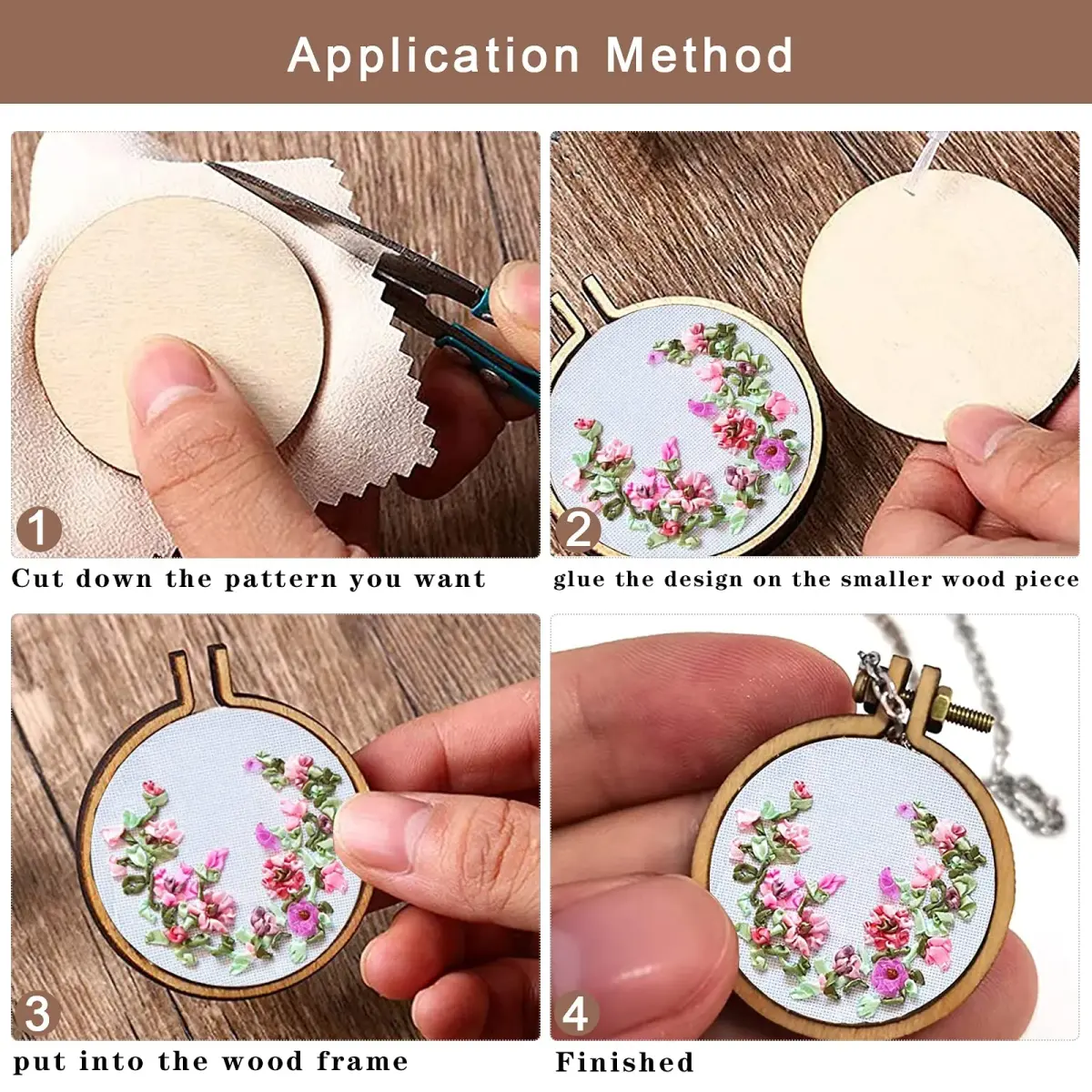 ZOCONE 18 Pack Mini Embroidery Hoops — 20mm to 60mm Round, Oval & Square Wood Hoops | DIY Jewelry & Craft Frames - view 3