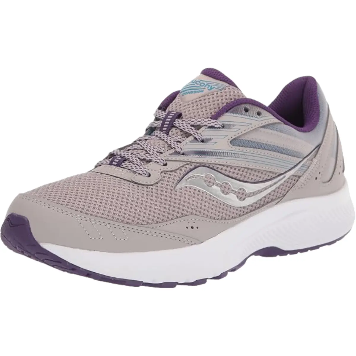 Saucony Women's Cohesion 15 Running Shoe Smoke/Grape POP 8.5 | Cushioned, Breathable & Vegan - view 4