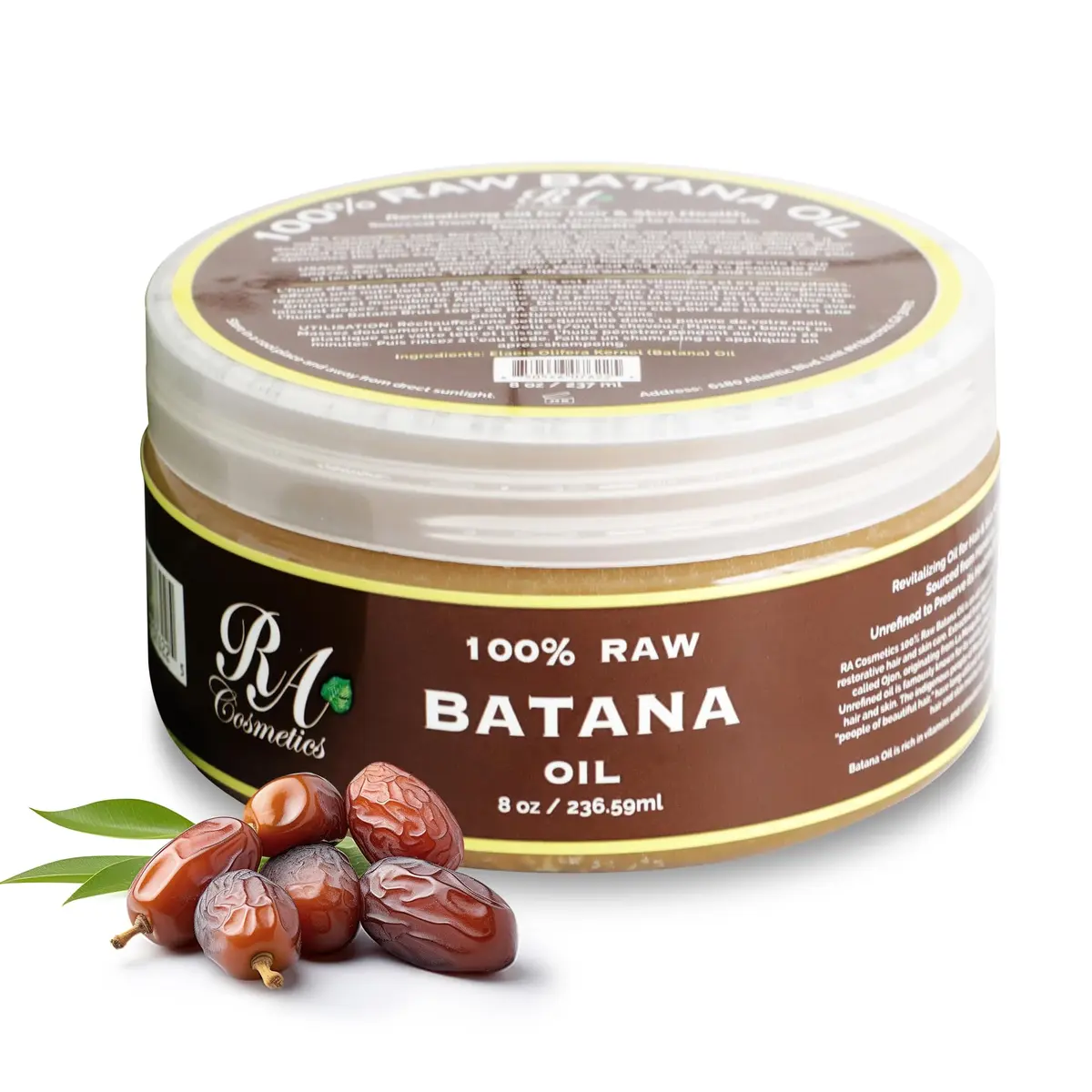 RA COSMETICS Unrefined Batana Hair Oil 8 oz | Natural Growth & Repair for Damaged Hair - main product image