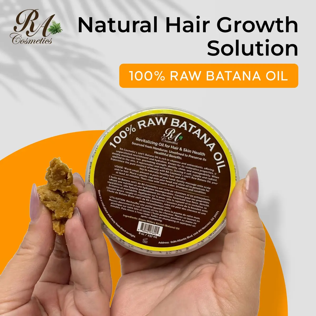 RA COSMETICS Unrefined Batana Hair Oil 8 oz | Natural Growth & Repair for Damaged Hair - view 2