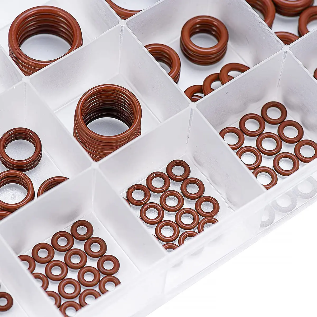 BUSY-CORNER 185 Pieces FKM O-Ring Kit with 18 AS-568 Sizes, 2.57mm-20.22mm ID, 1.78mm-3.53mm Thickness | High-Temp & Chemical Resistant Seals - view 4