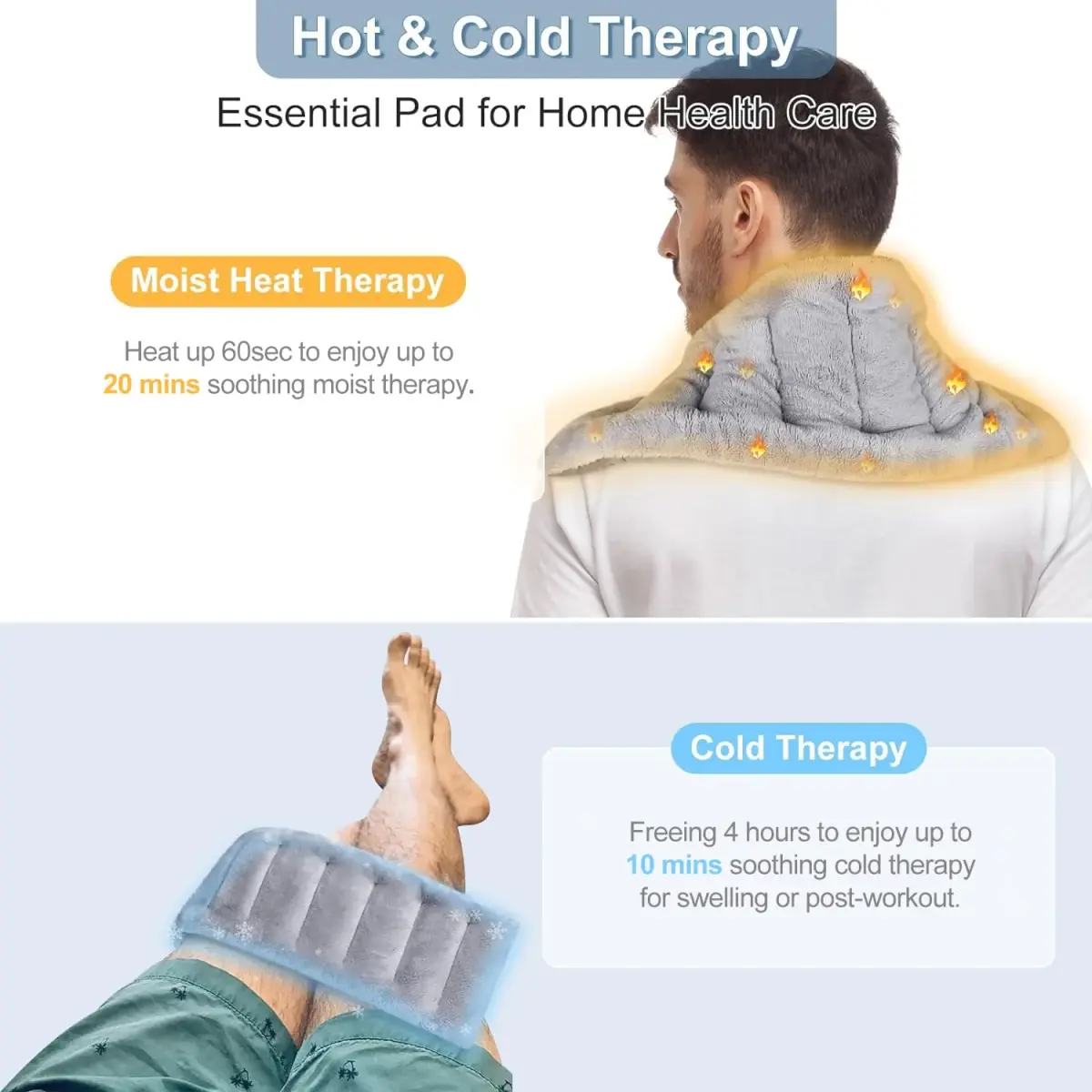 SUZZIPAD Microwave Heating Pad 7"X16" Gray | Moist Heat for Muscle Fatigue & Soreness - view 5
