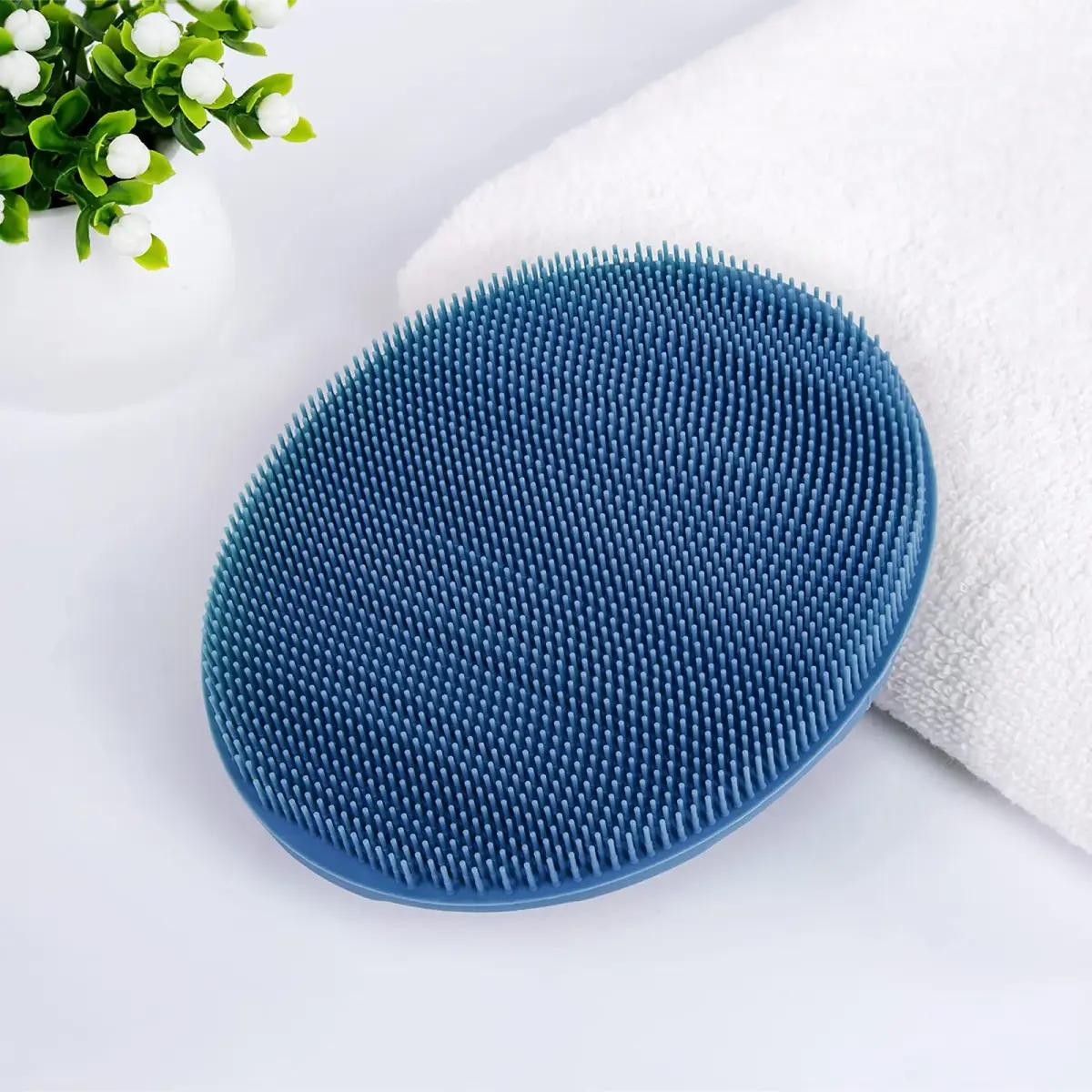 INNERNEED Silicone Body Cleansing Brush Exfoliating Scrubber, Dark Blue | Gentle Massage, Deep Clean, Hygienic Shower Scrub Brush Soft Bristles for All Skin Types, Easy to Hold - view 7