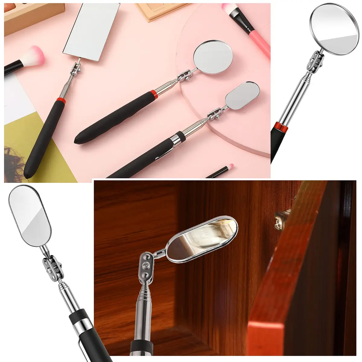 Blulu Precision Measuring Inspection Mirror 3-Piece Set | Telescoping, Rotatable, LED Light, Small Parts - view 4