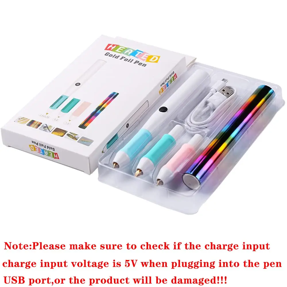 CYFUN DESIGN Heat Foil Pen Set with 3 Tips & Foil Roll | USB Powered DC5V Crafting Tool for Card Making - view 2