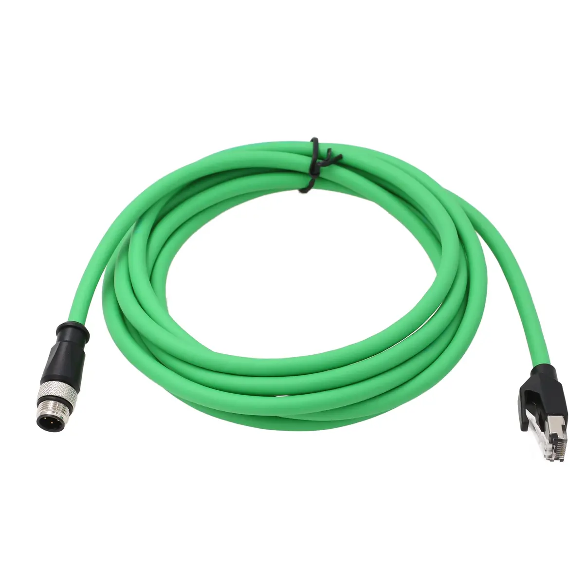 HangTon M12 4 Pin D-Coding to RJ45 Ethernet Cat5e Cable 7m (23ft) | Industrial Grade Shielded Network Cord - main product image