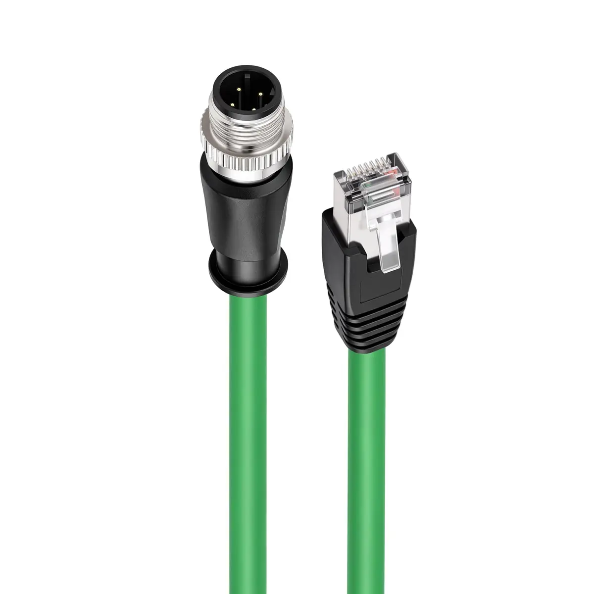 HangTon M12 4 Pin D-Coding to RJ45 Ethernet Cat5e Cable 7m (23ft) | Industrial Grade Shielded Network Cord - view 5