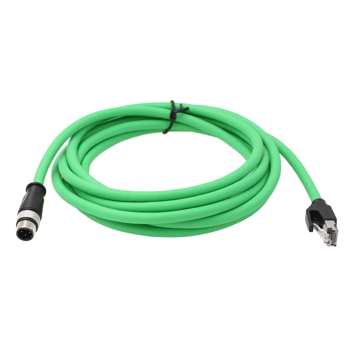 HangTon M12 4 Pin D-Coded Male to RJ45 Ethernet Cat5e Network Cable 1m (3.28 ft) | Industrial Grade High Flex Shielded Green - view 6