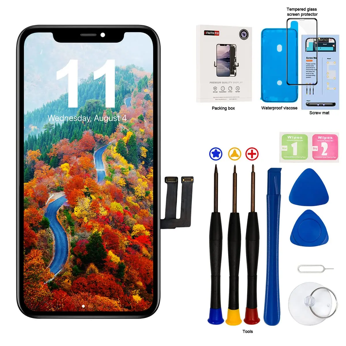 EFAITHFIX iPhone 11 Screen Replacement LCD Assembly 6.1 Inch | Incell Display with Tools - main product image