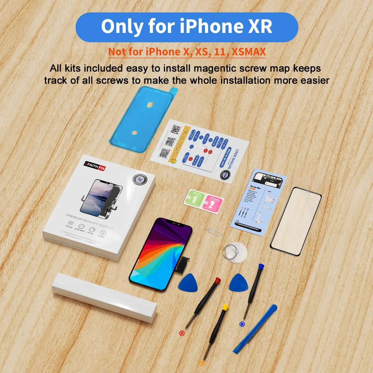 EFAITHFIX iPhone XR Screen Replacement 6.1 inch LCD | High-Quality Incell Display - view 8