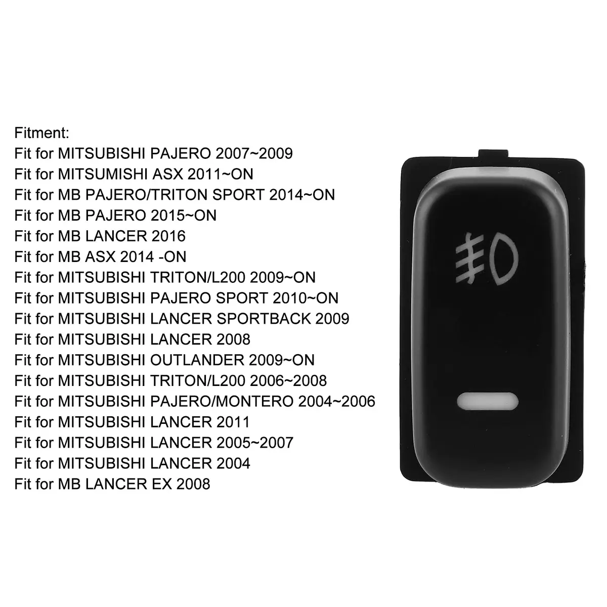 Aramox Fog Light Switch Push Button ON-Off 12V | Universal Replacement for Pajero Lancer Outlander Triton ASX - view 3