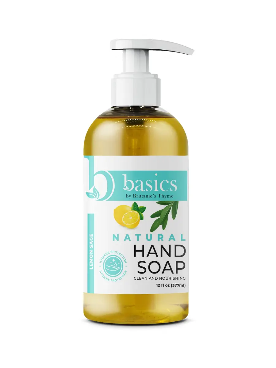 Brittanie's Thyme Natural Hand Soap, Lemon Sage, 12 fl oz | Nourishing Botanical Formula - view 3