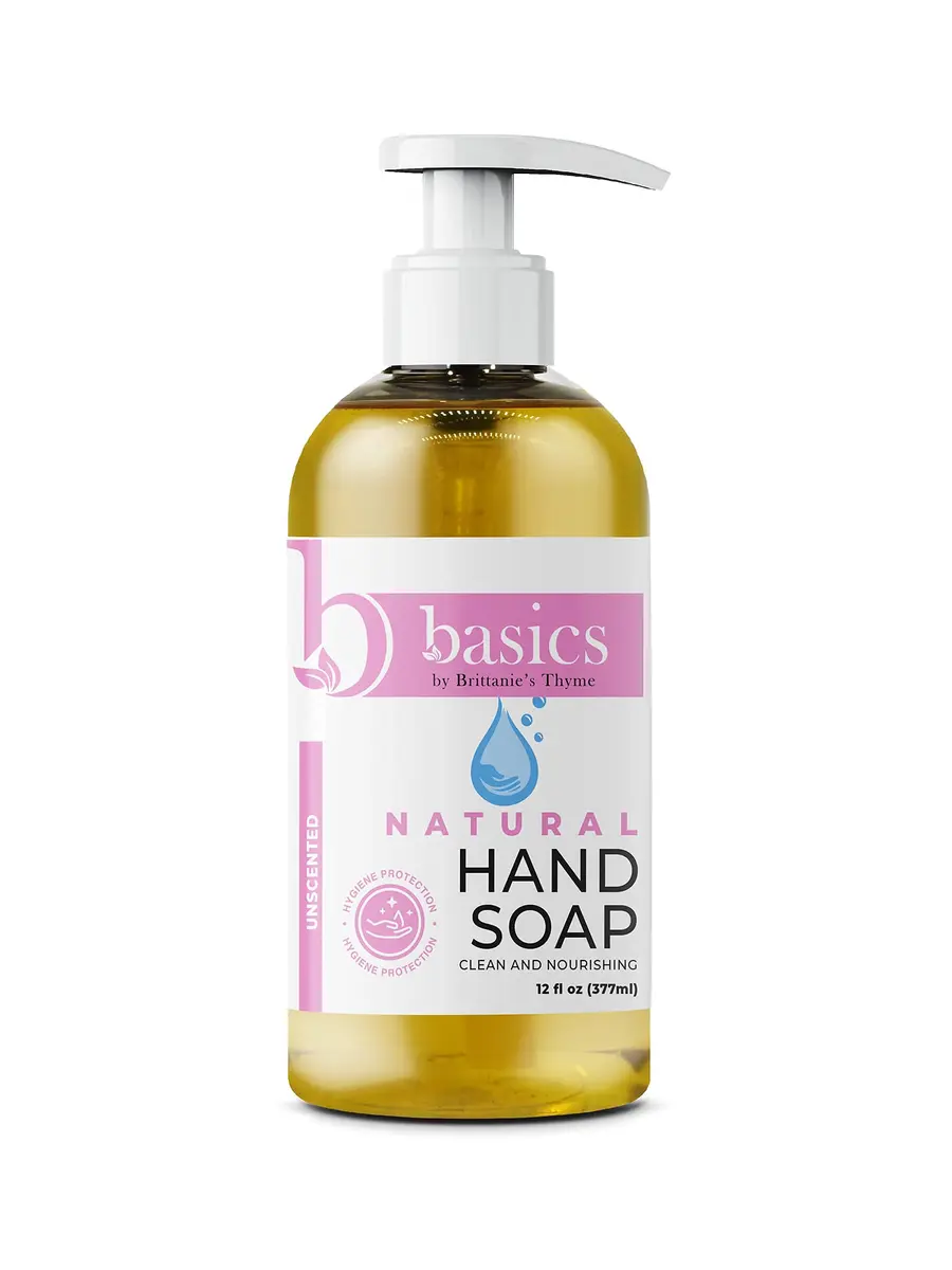 Brittanie's Thyme Natural Hand Soap, Unscented, 12 fl oz | Gentle Botanical Cleansing for All Skin Types - view 2
